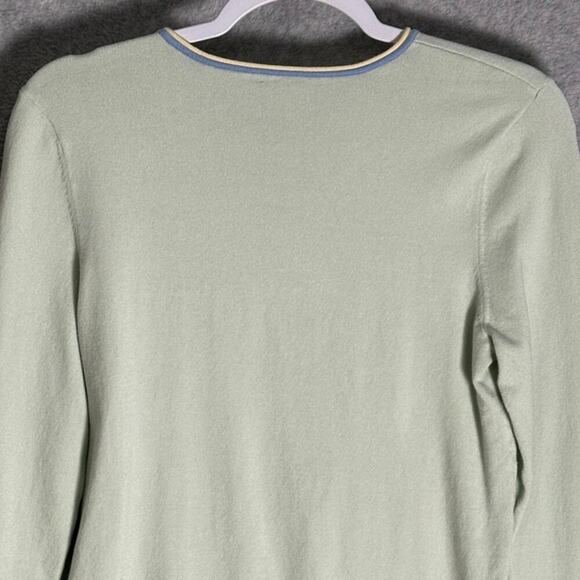 J McLaughlin Sz M Pullover Long Sleeve Sweater‎ Contrasting Trim Neckline Wrists - Picture 11 of 13